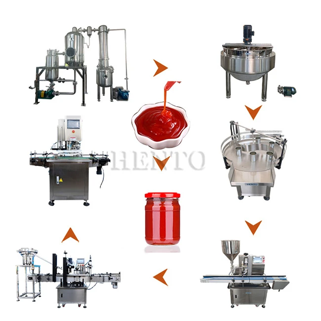 Linha de produção de pasta de tomate